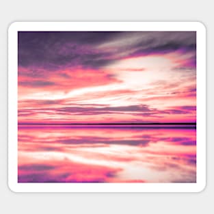 Pink Sky Beach Sunset Sticker